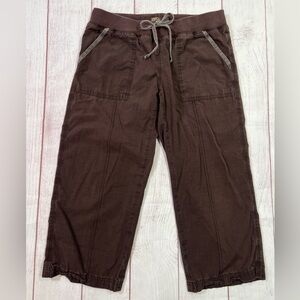 Vintage Prana Capri Pants - Women's Small - brown lightweight crop stretch waist
